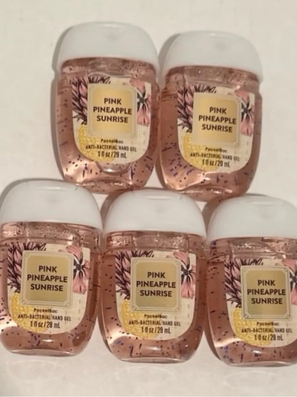Bath & Body NEW (5) Pink Pineapple Sunrise PocketBac Hand Sanitizers
